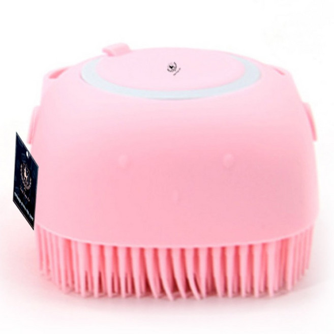 딩동펫 반려동물 말랑 샴푸 브러쉬 80 x 88 x 57 mm, 핑크, 1개