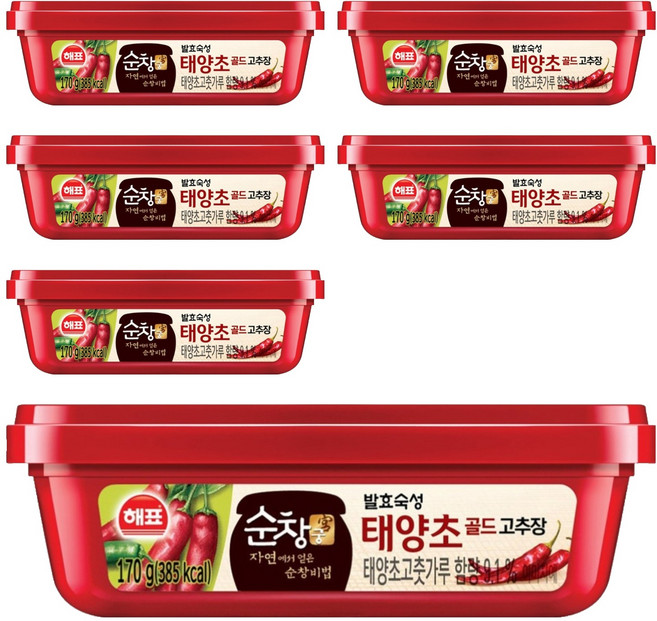 순창궁 태양초 골드 고추장, 170g, 6개