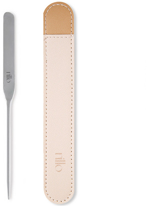 닐로 304스테인리스 메이크업 파운데이션 믹싱 스파츌라 + 가죽케이스, 실버, 1세트