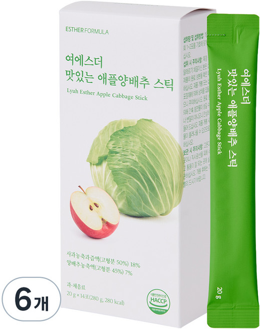 에스더포뮬러 여에스더 맛있는 애플양배추 스틱, 6개