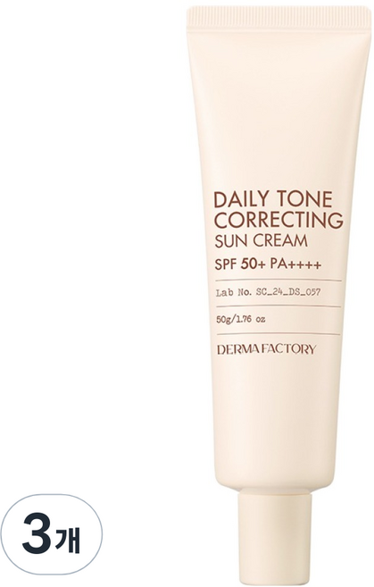 더마팩토리 데일리 톤 코렉팅 선크림 SPF50+ PA++++, 50g, 3개