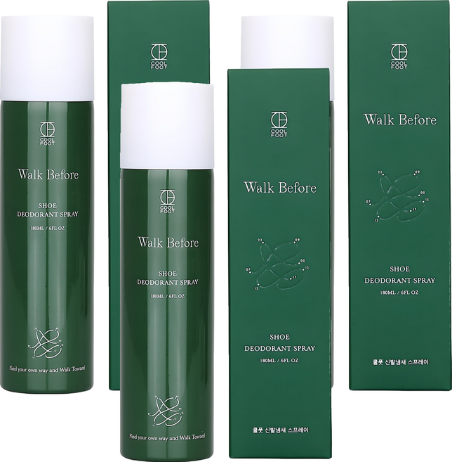 쿨풋 신발 냄새 제거 탈취제 본품, 3개, 180ml