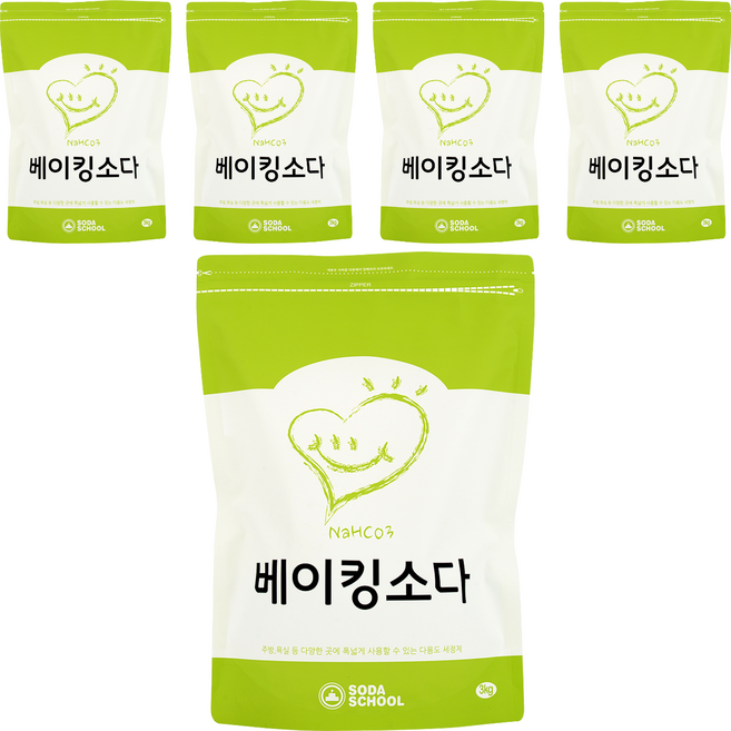 소다스쿨 베이킹소다, 3kg, 5개