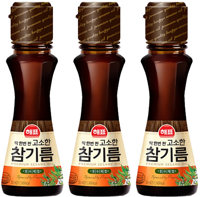 해표 고소한 참기름, 55ml, 3개