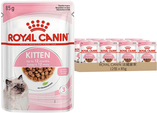 ROYAL CANIN 法國皇家 幼貓 主食濕糧 K36W, 肉 + 穀物, 85g, 12包