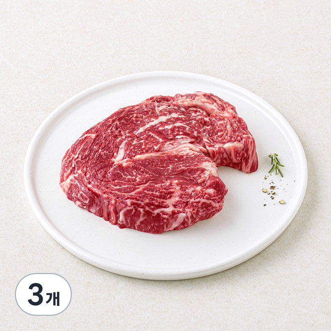 한우 1등급 꽃등심 구이용 (냉장), 200g, 3개