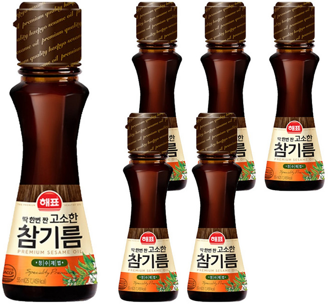 해표 고소한 참기름, 55ml, 6개
