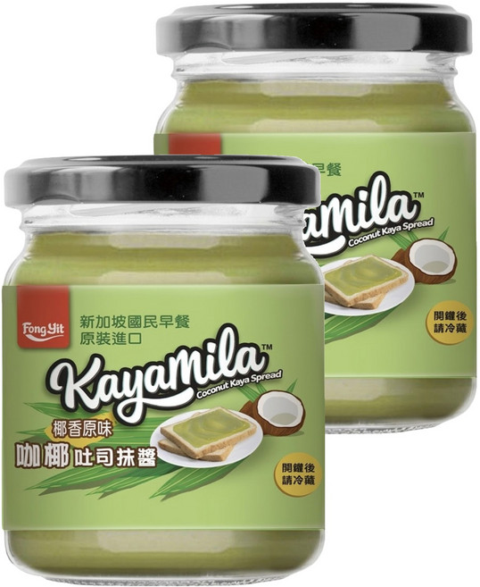 Fong Yit 豐一 咖椰吐司抹醬 椰香原味, 270g, 2罐