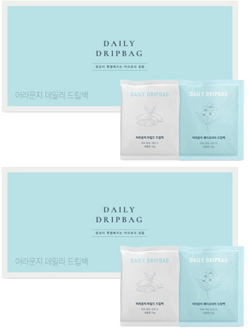 어라운지 데일리 드립백 커피 에티오피아12p + 마일드12p 세트, 10g, 24개입, 2개