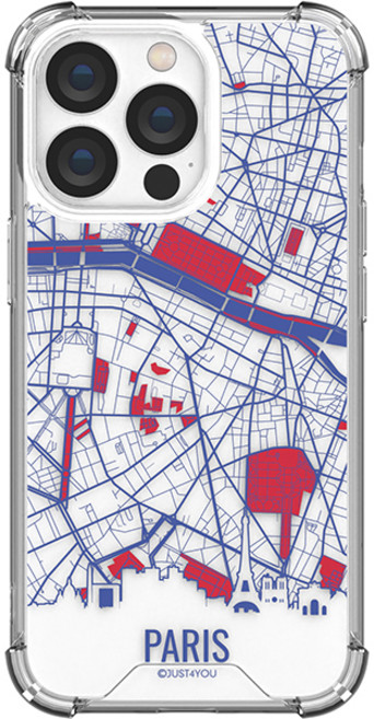 JUST4YOU 에스투비코퍼레이션 트래블 맵 투명방탄 강화 휴대폰 케이스