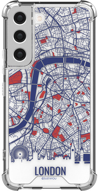 JUST4YOU 에스투비코퍼레이션 트래블 맵 투명방탄 강화 휴대폰 케이스