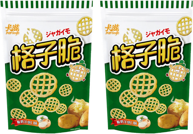 Pop-Smile 卡滋 格子脆 酸奶洋蔥口味, 220g, 2包