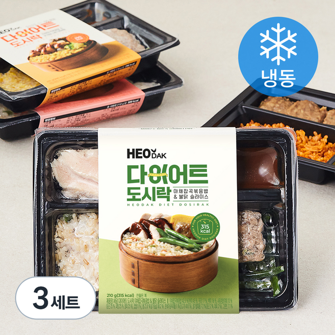 허닭 다이어트 도시락 210g x 4종 세트 (냉동), 840g, 3세트