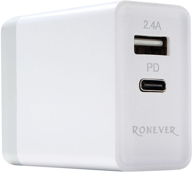 RONEVER PD快速充電器 54 x 46 x 27mm 70g, 白色, 1個