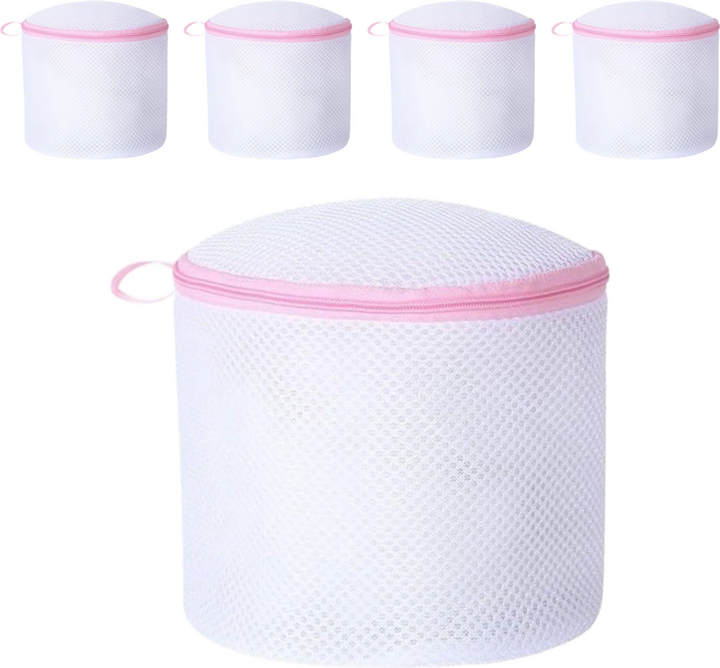 粗網洗衣袋 Set 5個 15x16cm 白色, 粗網洗衣袋 白色, 1組