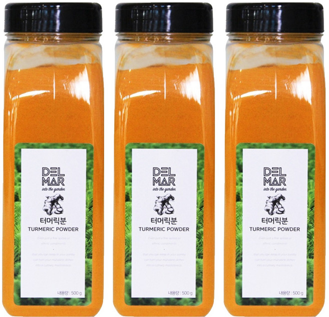 딜리셔스마켓 터머릭 분말 향신료 대형, 500g, 3개