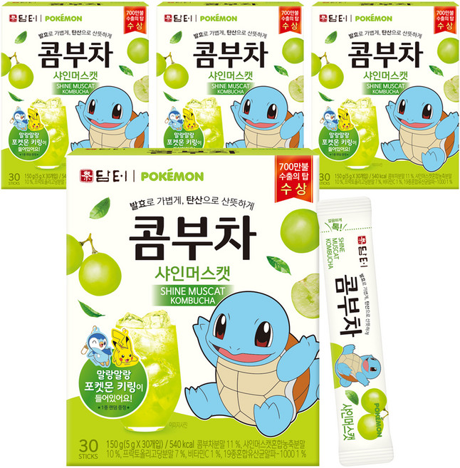 담터 포켓몬 콤부차 샤인머스캣, 5g, 30개입, 4개