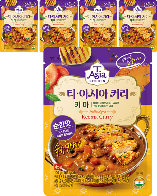 티아시아키친 키마 커리 분말, 100g, 5개