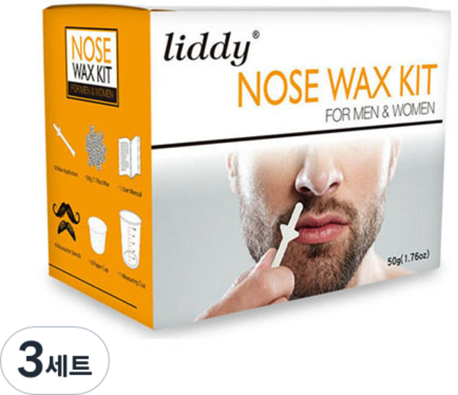 liddy 코털 제모 셀프 왁싱 세트 10회분, 혼합색상, 3세트