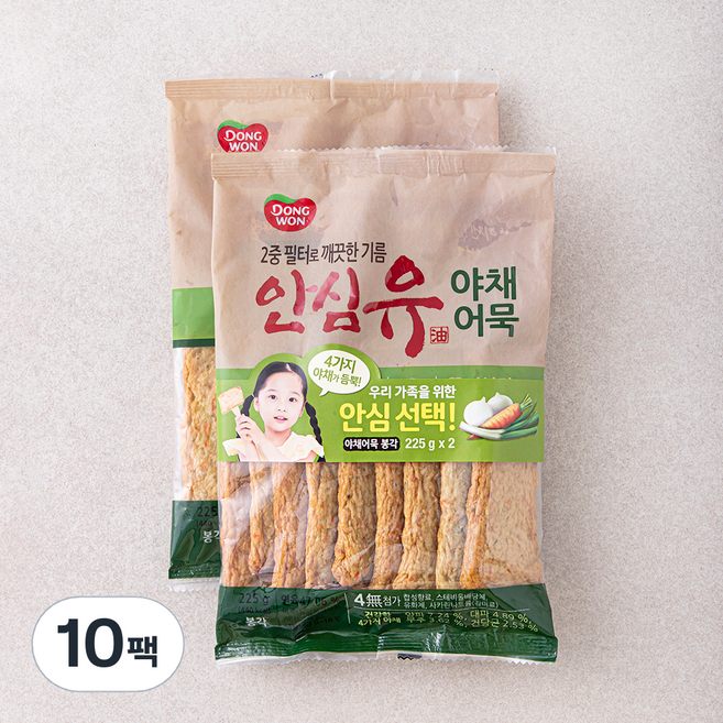 동원 안심유 야채어묵봉각, 225g, 10팩