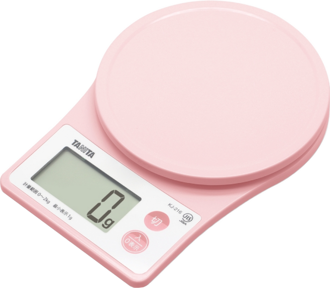 TANITA 塔尼達 電子料理秤 超薄基本款 1g~2kg 粉紅色, KJ216