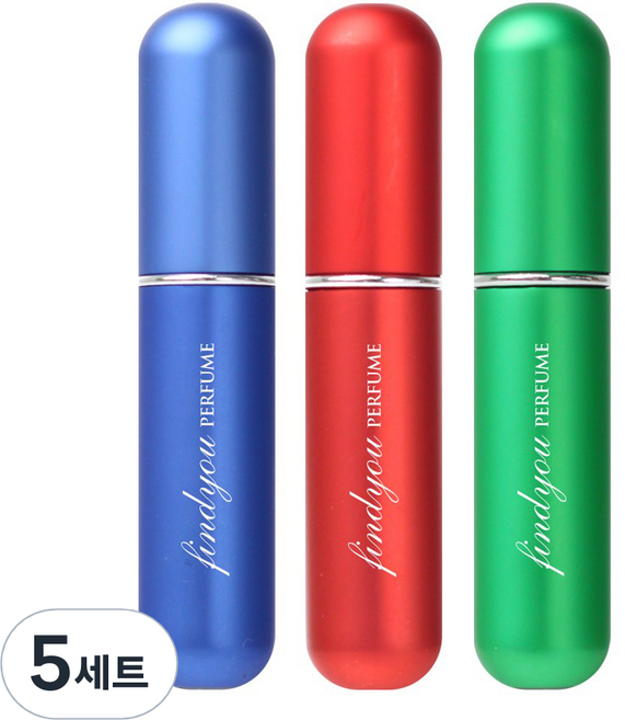 파인듀 향수 공병 무광 3종 세트, 블루, 레드, 그린, 5세트