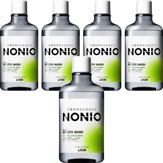 LION 獅王 NONIO 台灣公司貨 終結口氣漱口水 澄橘薄荷, 600ml, 5瓶