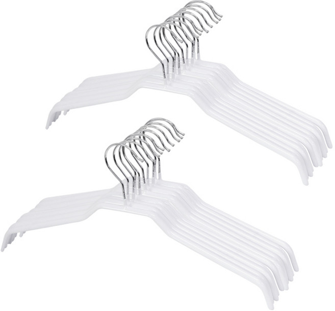 논슬립 코팅 셔츠 자켓 상의 옷걸이, 화이트, 20개