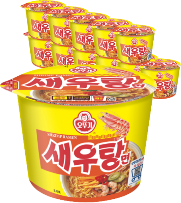 OTOKI 不倒翁 碗裝鮮蝦風味湯麵 110g, 12入