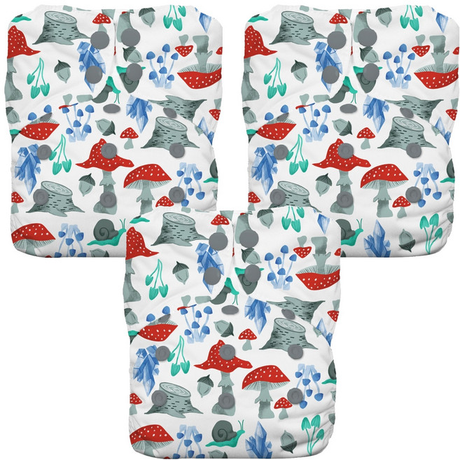 THIRSTIES 成長型 AIO布尿布 有機棉 Forest Frolic, 3件