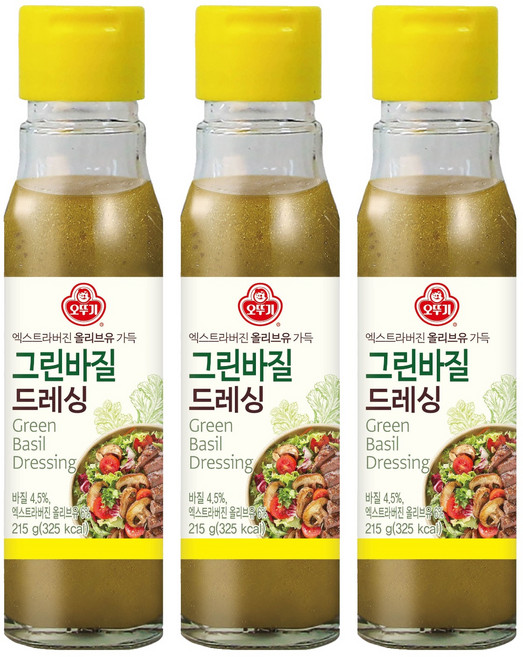 오뚜기 그린바질 드레싱, 215g, 3개