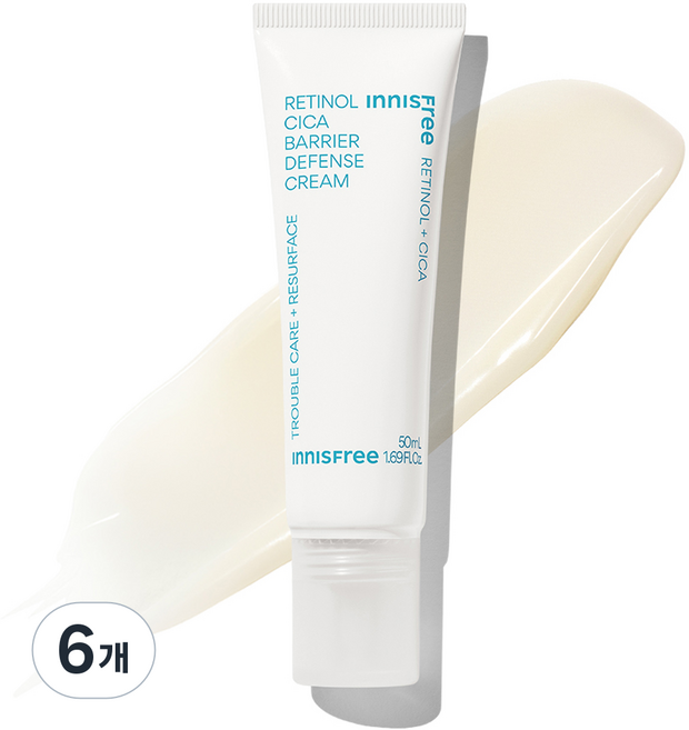 INNISFREE [純素美妝] 視黃醇積雪草痕跡屏障霜, 6個, 50ml