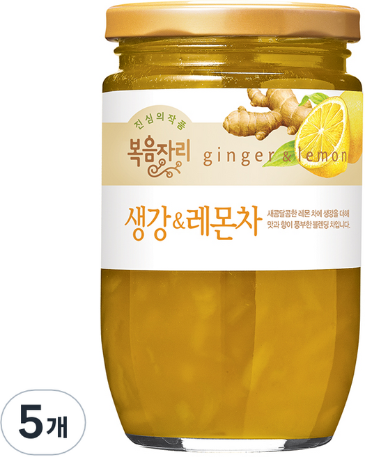 복음자리 생강 & 레몬차, 500g, 1개입, 5개