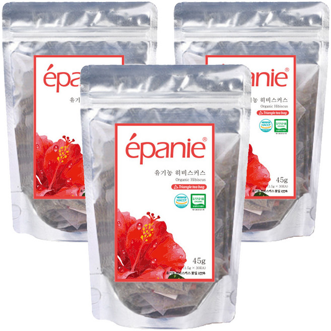 에빠니 유기농 히비스커스차 티백, 1.5g, 30개입, 3개