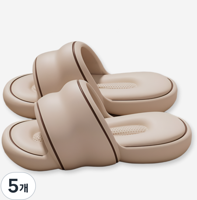 제이드슈 여성용 EVA 실내 세상편한 몽글 슬리퍼, 오트라떼, 5개