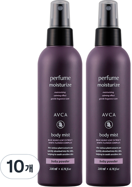 아브카 퍼퓸 바디 미스트 베이비 파우더향, 200ml, 10개