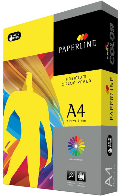 PAPERLINE 彩色影印紙 PL210 檸檬黃 80磅, A4, 500張