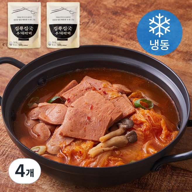 집콕집국 부대찌개 (냉동), 500g, 4개