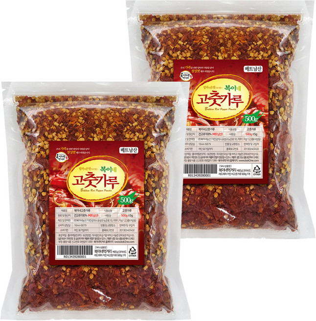 복이네먹거리 베트남 거친 씨고춧가루, 2개, 500g