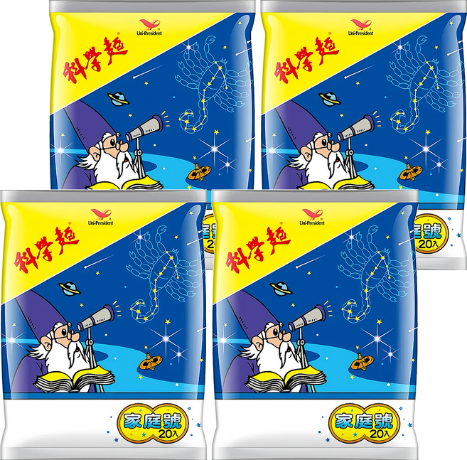 統一 科學麵 Mini包 原味 20包, 300g, 4袋