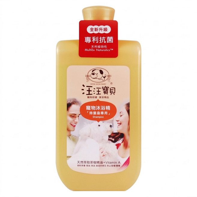 wow wow baby 汪汪寶貝 沐浴精 除蚤 抗菌, 500ml, 1瓶