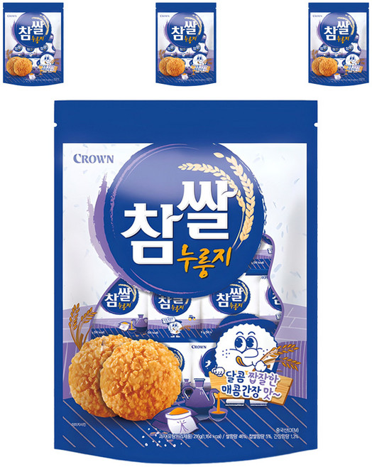 크라운 참쌀 누룽지, 216g, 4개