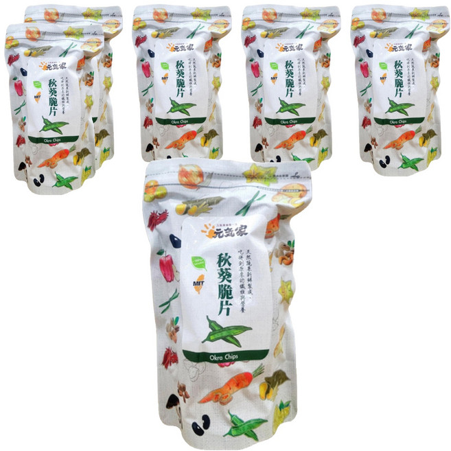 元氣家 秋葵脆片, 100g, 6包