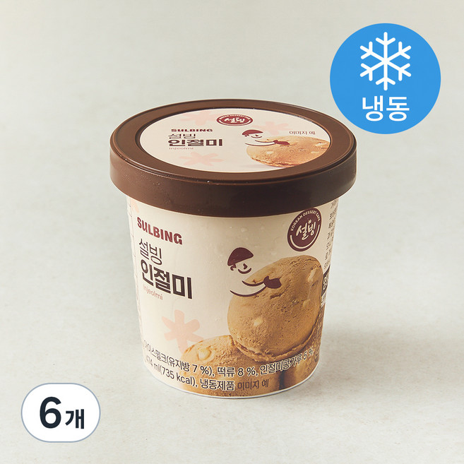 설빙 인절미 아이스크림 (냉동), 474ml, 1개입, 6개