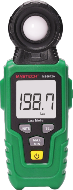 MASTECH 邁世 MS6612A 數位照度計 LCD顯示 單位切換 最大/最小值 數據保持 背光, 1個