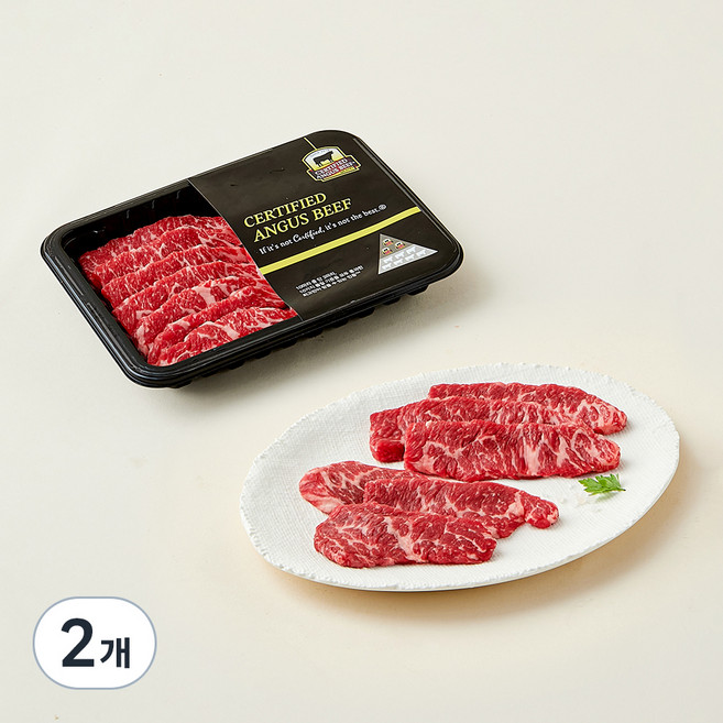 CAB 인증 미국산 앵거스 본갈비살 구이용 (냉장), 300g, 2개