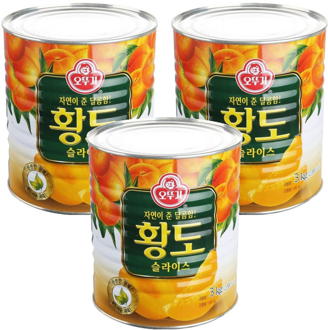 오뚜기 황도 슬라이스, 3kg, 3개