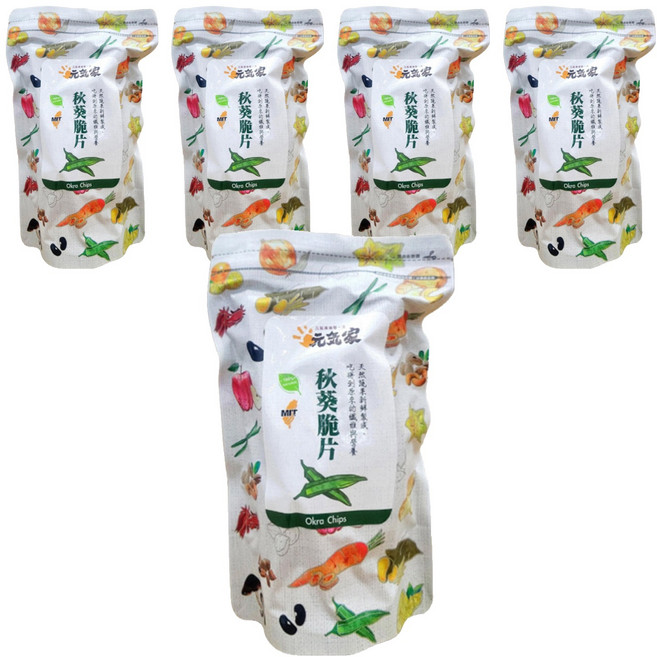 元氣家 秋葵脆片, 100g, 5包