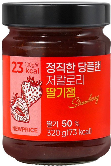 뉴프라이스 정직한 당플랜 저칼로리 딸기잼, 1개, 320g