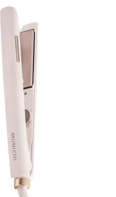 MUNICHI 沐尼黑 雙向負離子離子夾 平板夾 12段智能溫控 全球通用電壓100-240V 附收納袋, MR.1314, 雪花白